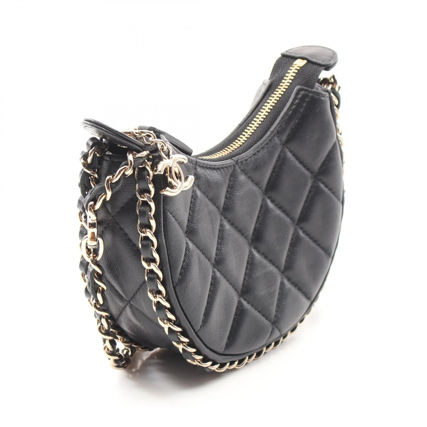 Chanel Lambskin Matelasse Hobo Chain Shoulder Bag