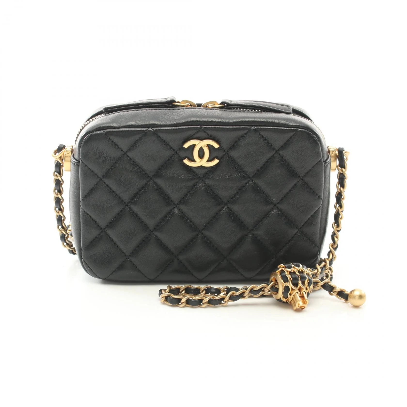Chanel Matelasse Camera Shoulder Bag Black
