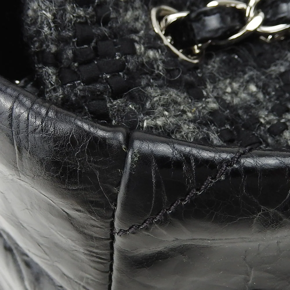 Chanel Leather Tweed Tote Bag 2way