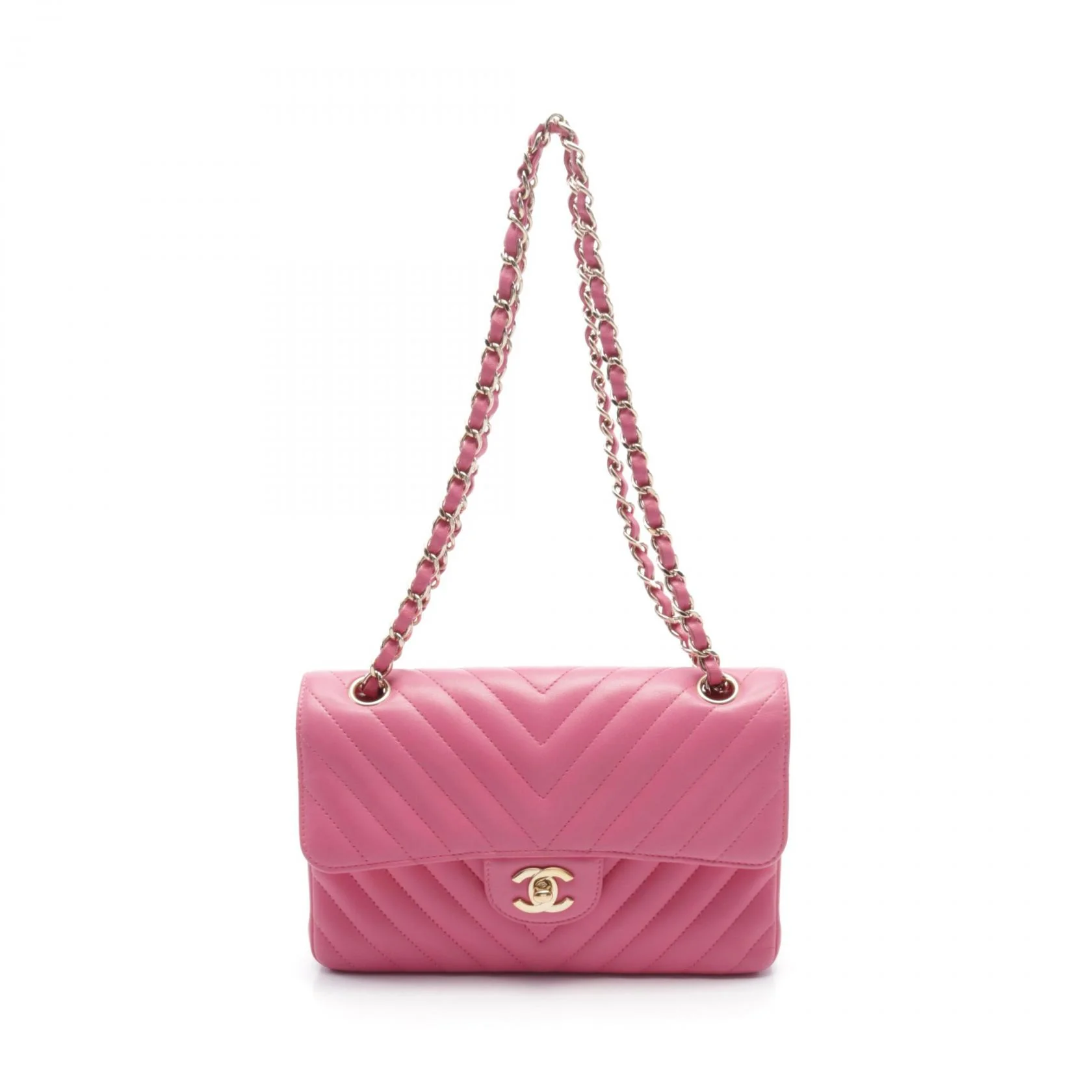 Chanel Chevron V-Stitch Lambskin Shoulder Bag