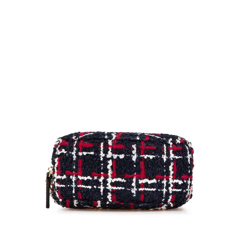 Chanel Tweed Leather Round Chain Shoulder Bag
