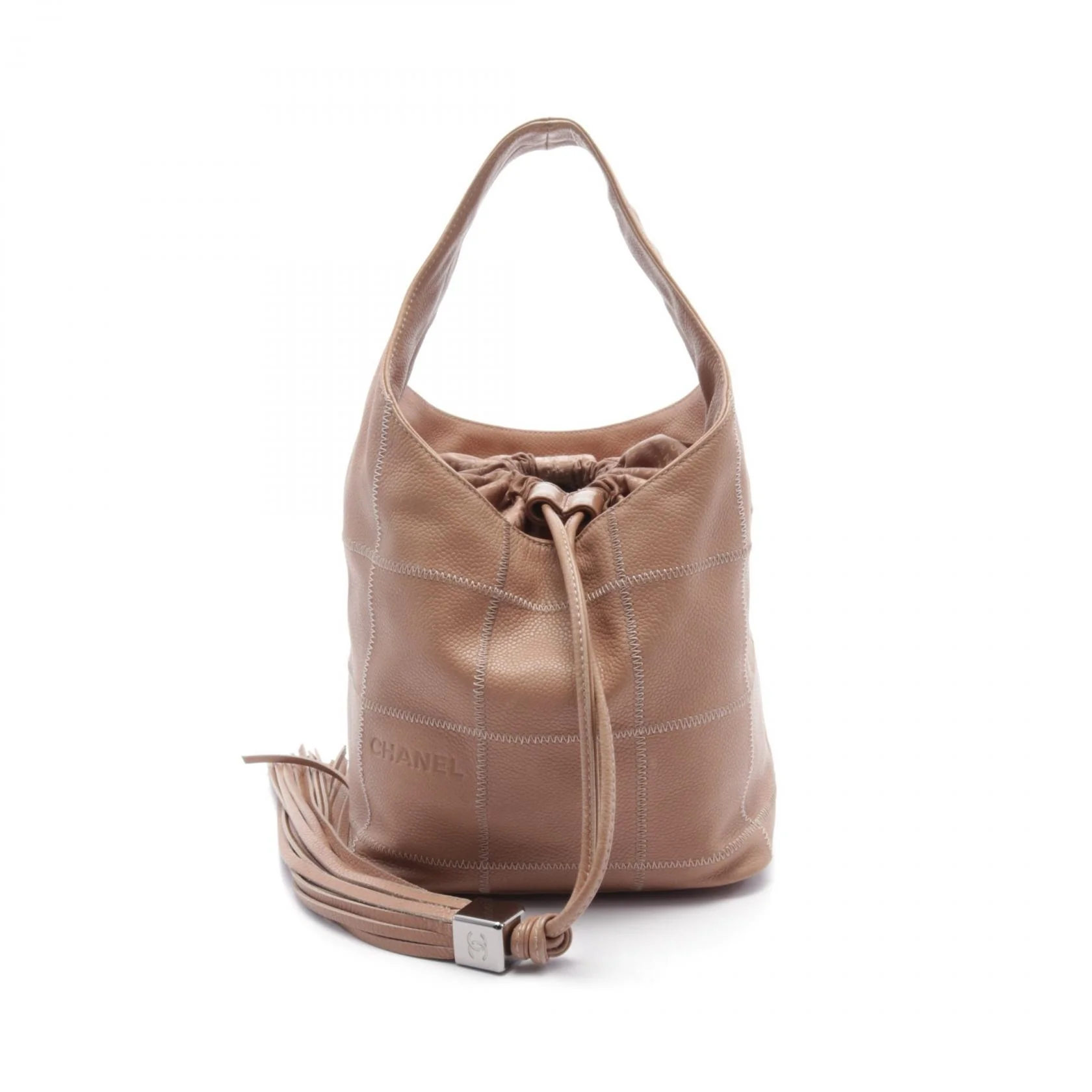 Chanel Caviar Skin Chocobar Handbag Beige