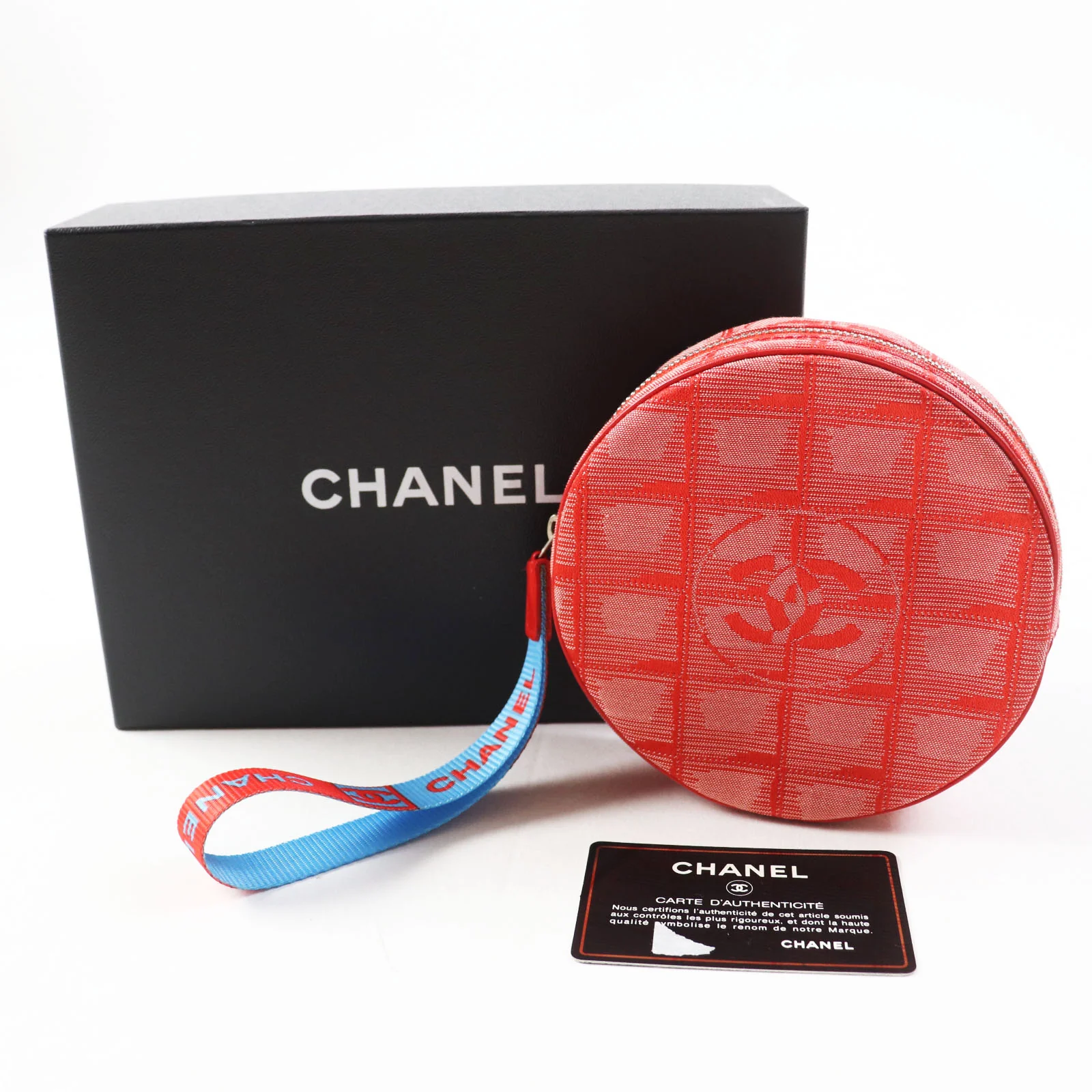 Chanel Nylon Travel Line Round Pouch