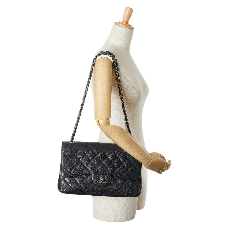 Chanel Caviar Double Flap Chain Bag