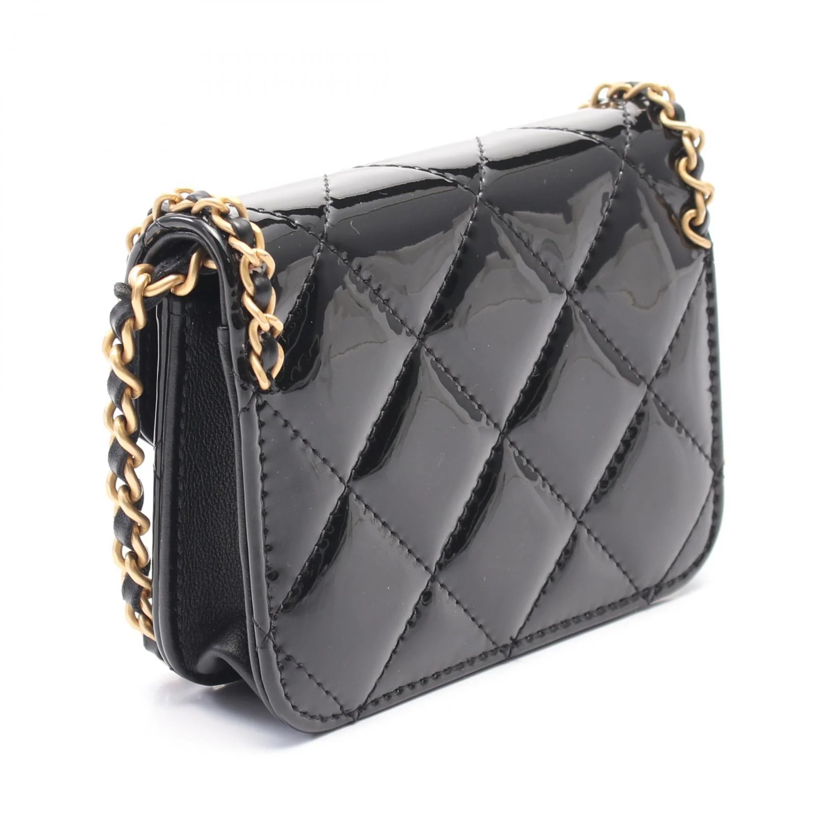 Chanel Patent Leather Chain Shoulder Bag
