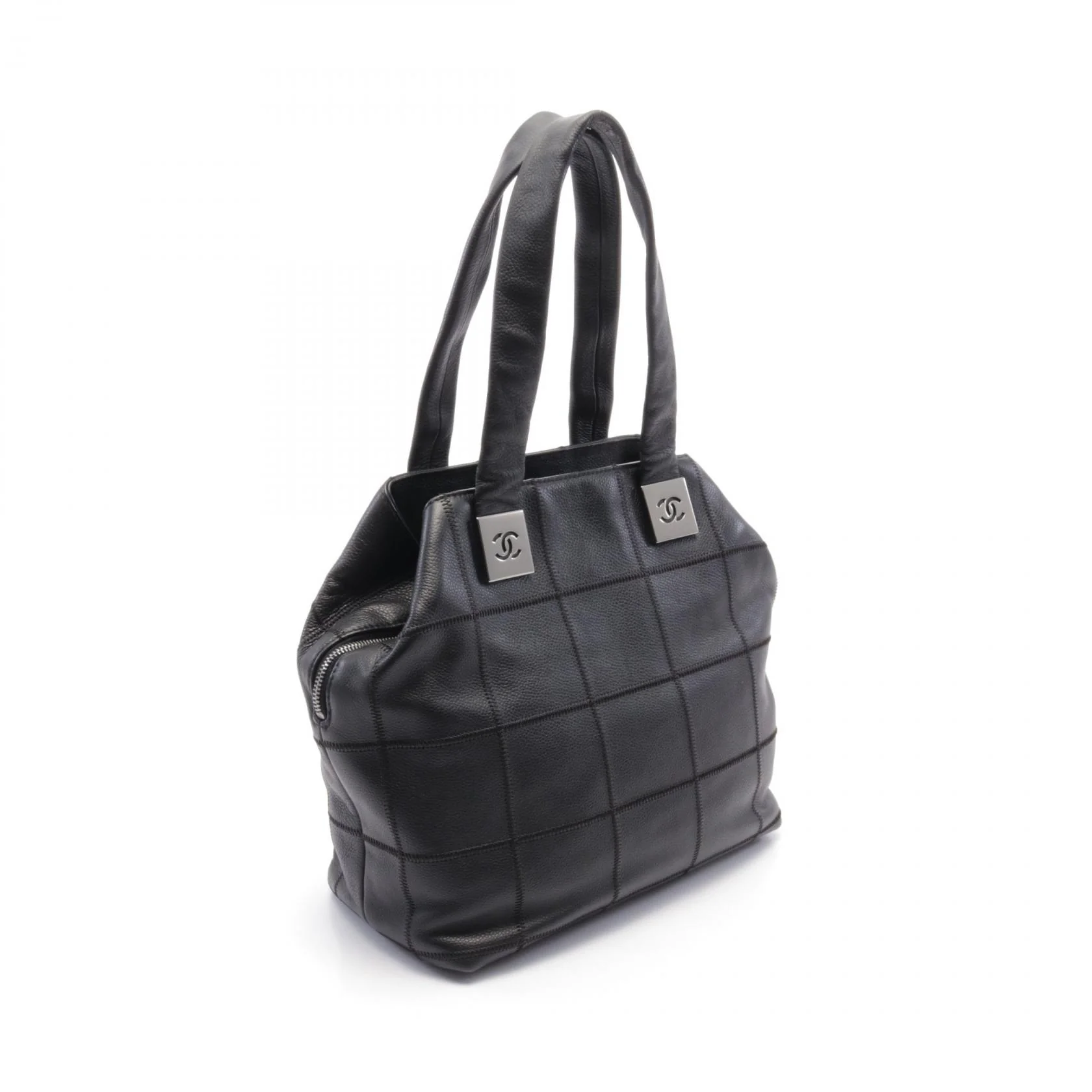 Chanel Caviar Skin Chocobar Handbag Black