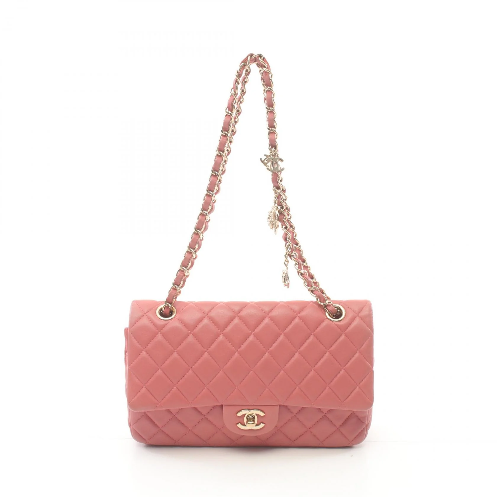 Chanel Lambskin Single Flap Shoulder Bag A90214