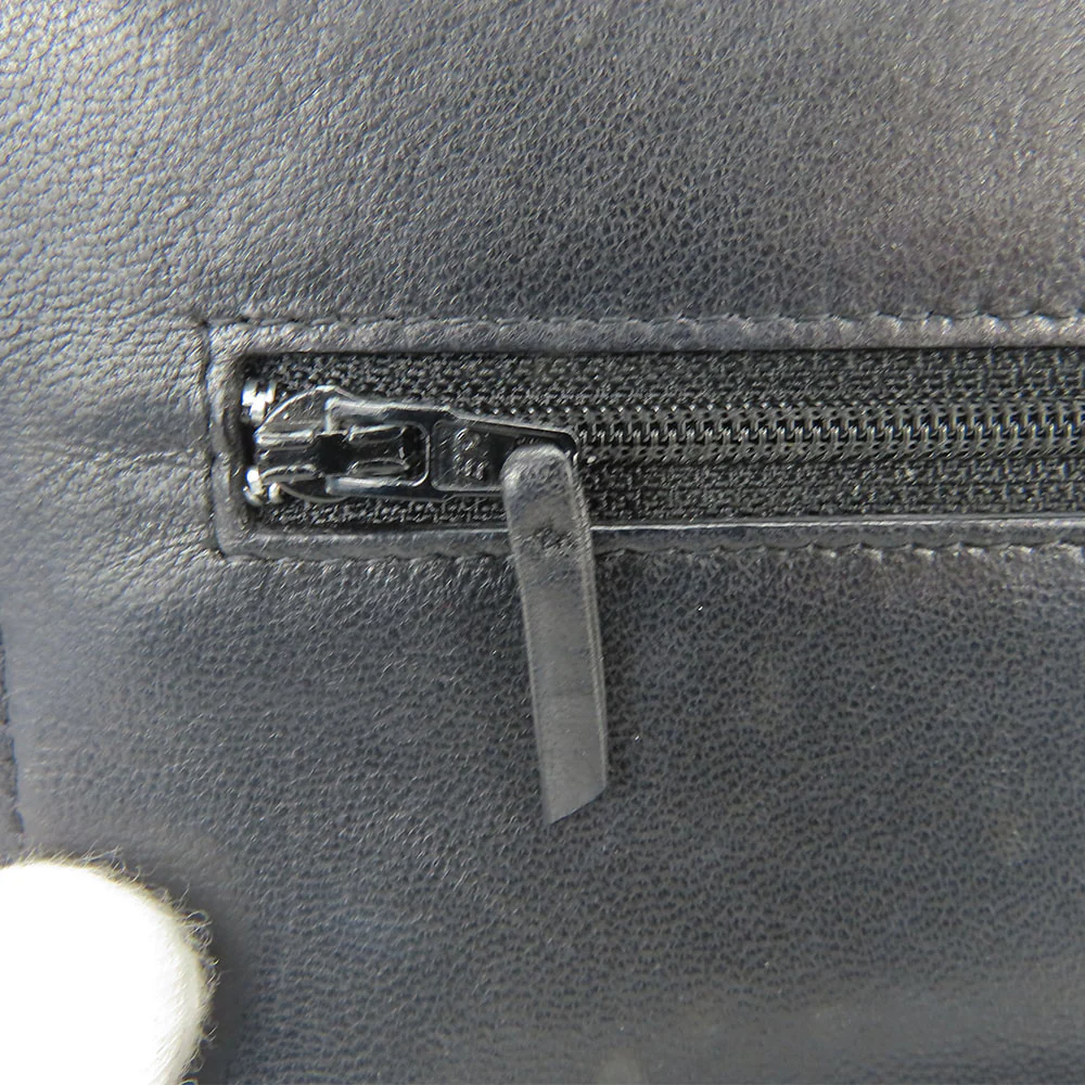 Chanel Lambskin Chain Wallet Shoulder Bag Black
