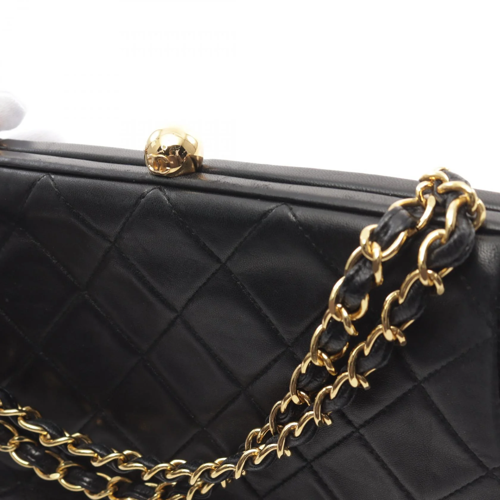 Chanel Lambskin Matelasse Handbag Black