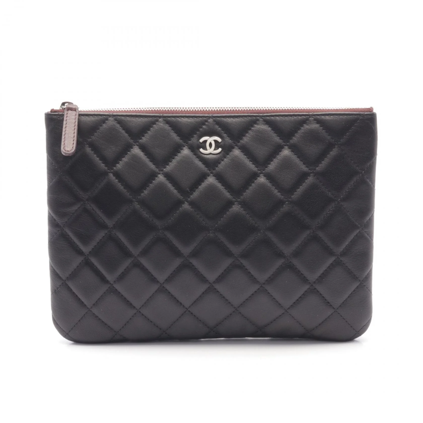 Chanel Leather Matelasse Clutch Bag