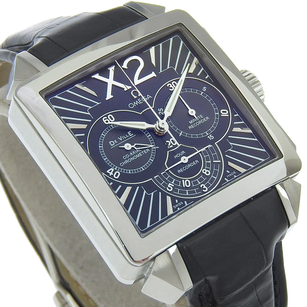 Omega De Ville X2 Co-Axial Watch Stainless Steel Leather