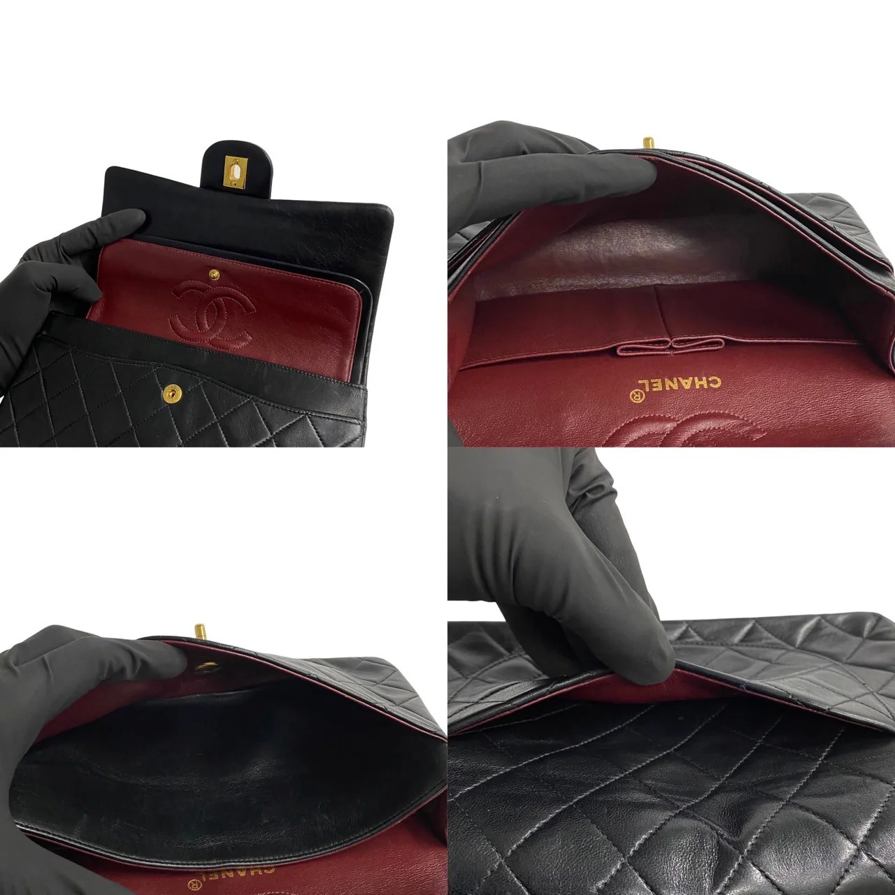 Chanel Lambskin Double Flap Shoulder Bag