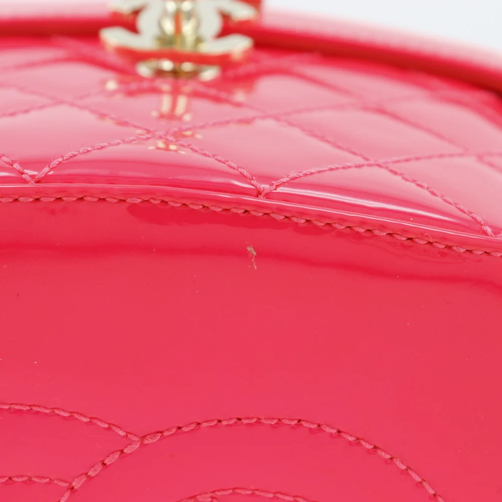 Chanel Vanity Handbag Patent Leather Pink