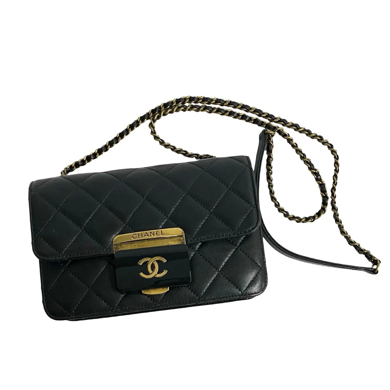 Chanel Lambskin Matelasse Coco Mark Chain Shoulder Bag