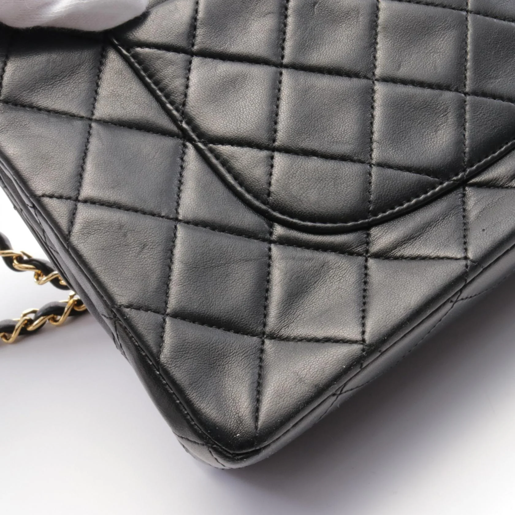 Chanel Matelasse W Flap Shoulder Bag Black
