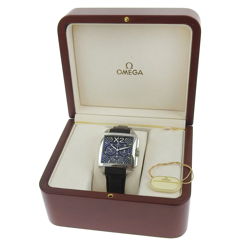 Omega De Ville X2 Co-Axial Watch Stainless Steel Leather