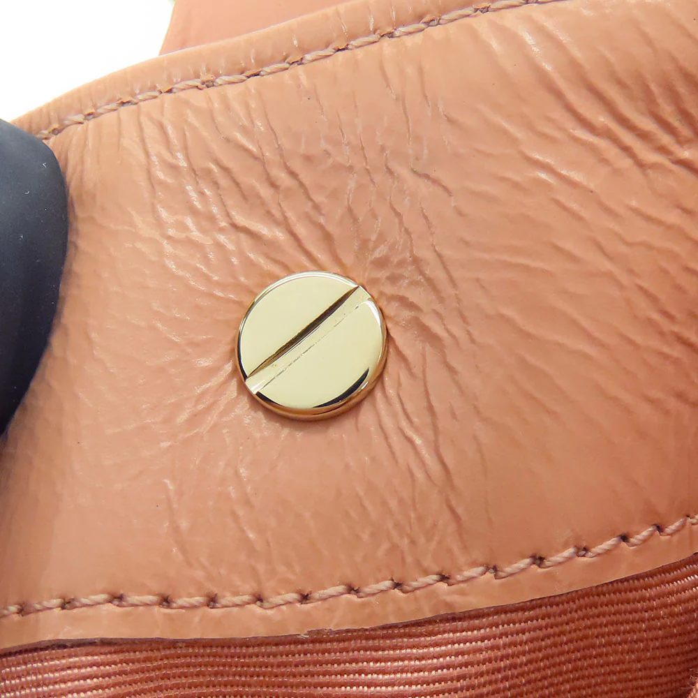 Chanel Leather Shoulder Bag Peach Beige