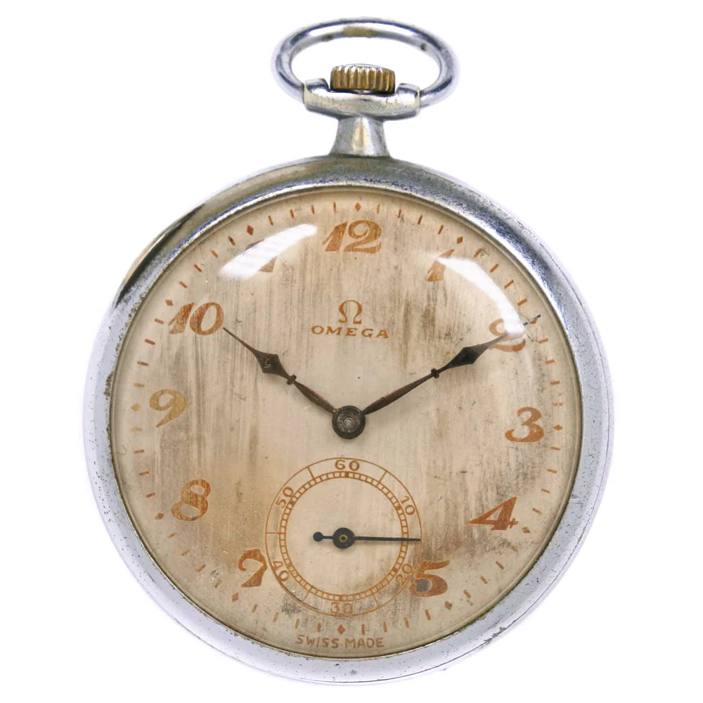 Omega Stainless Steel Pocket Watch Swiss Made