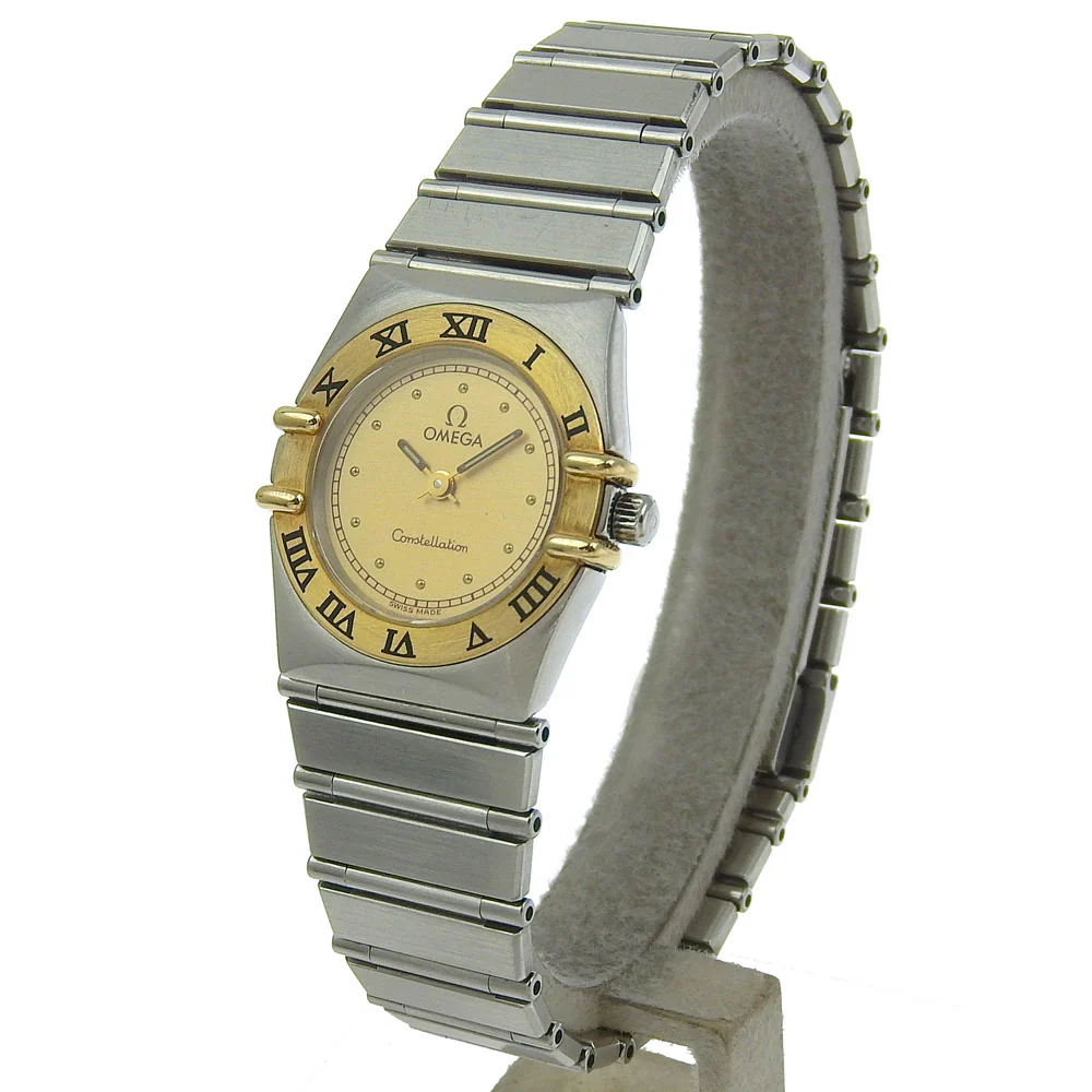 Omega Constellation Quartz Watch Gold Plated Stainless Steel