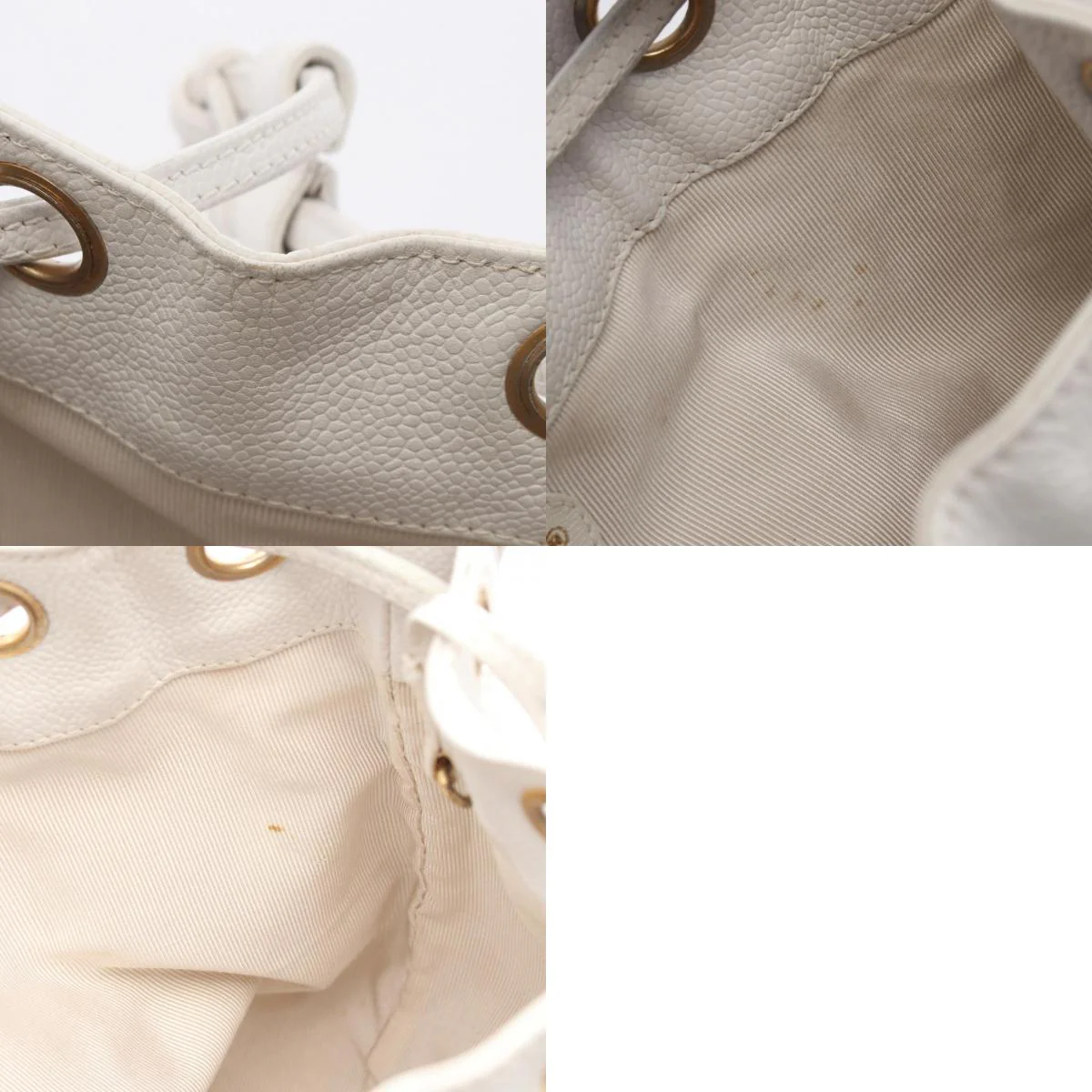 Chanel Caviar Skin Shoulder Bag White