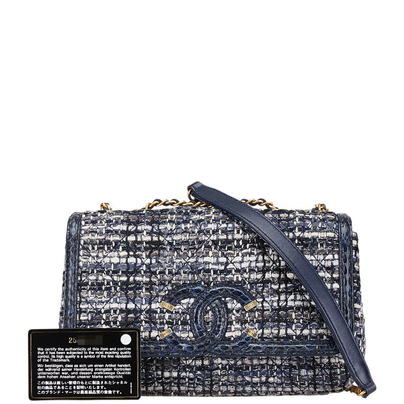 Chanel Tweed Leather CC Filigree Chain Bag