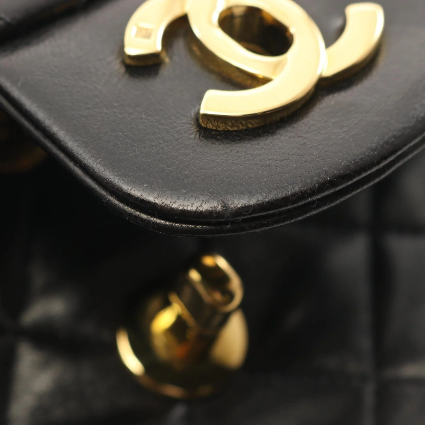 Chanel Matelasse W Flap Shoulder Bag Black