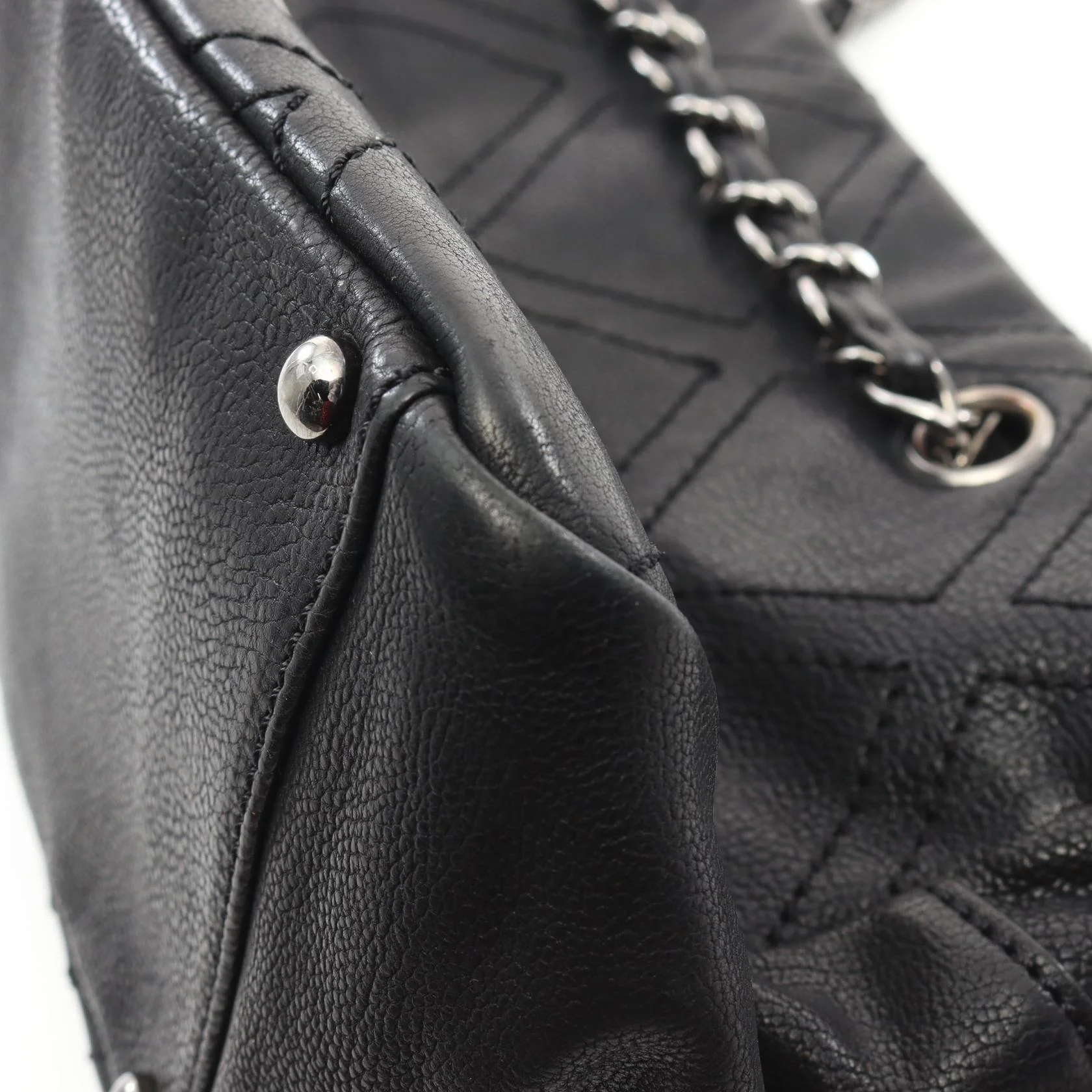 Chanel Leather Diamond Stitch Tote Bag