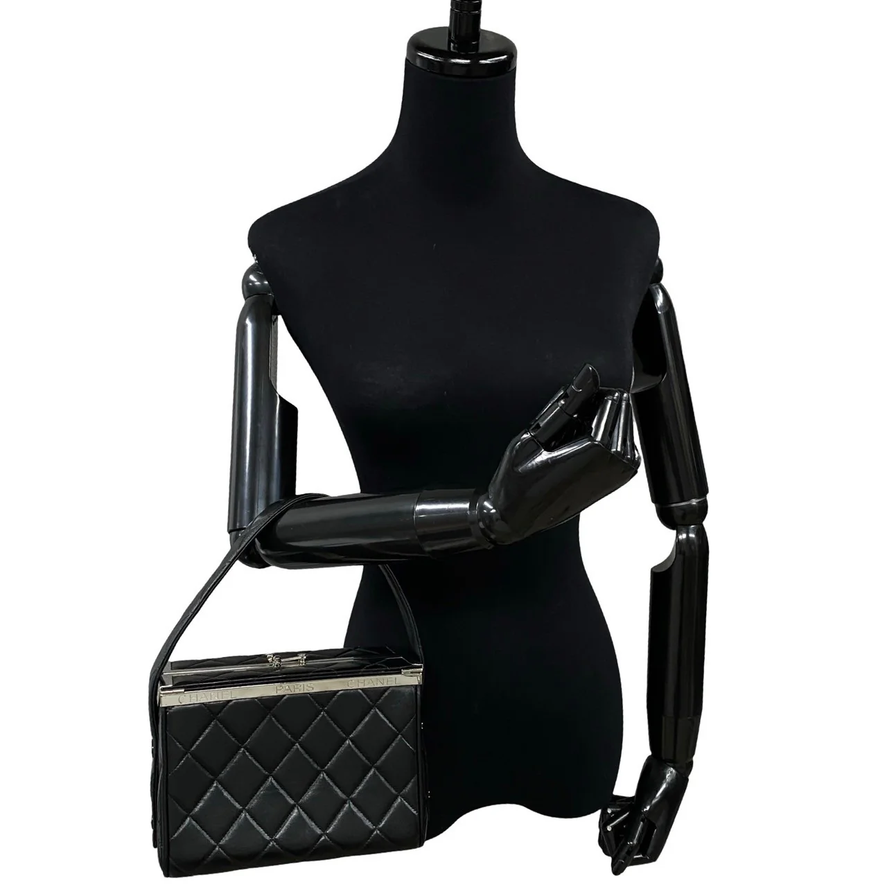 Chanel Leather Vanity Handbag Black