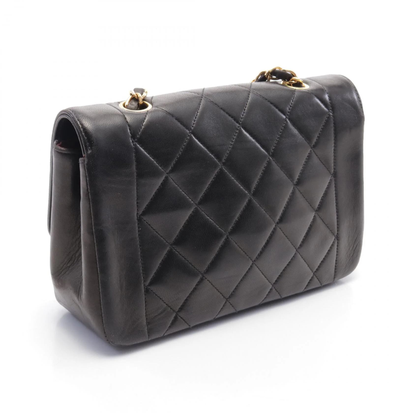 Chanel Diana Flap Lambskin Shoulder Bag Black