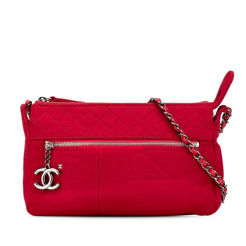 Chanel Cotton Shoulder Bag Red