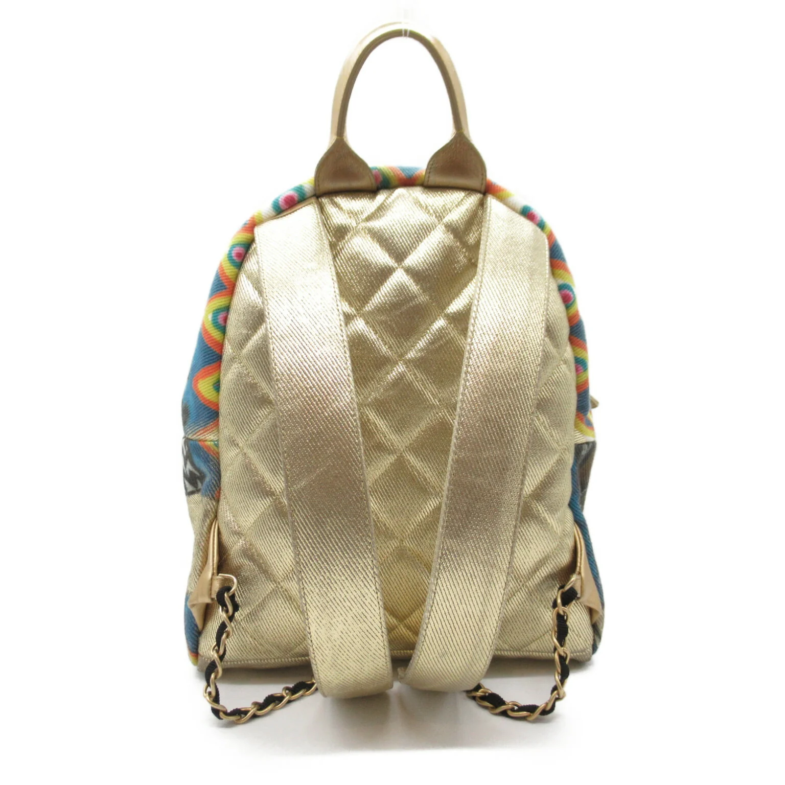 Chanel Chain Backpack PVC Canvas Leather