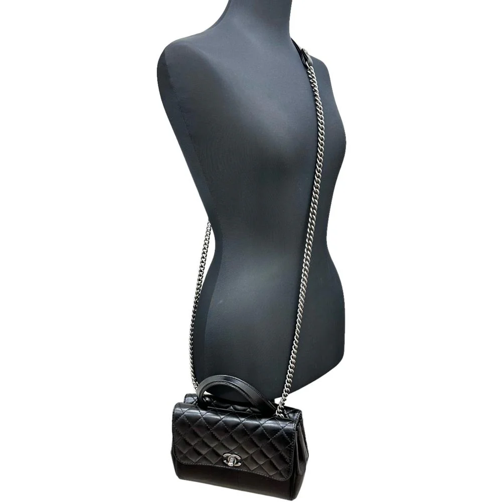 Chanel W Face 2WAY Shoulder Bag Black