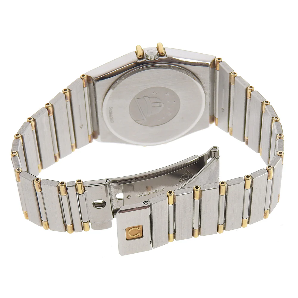 Omega Constellation Quartz Watch Stainless Steel Gold Plated