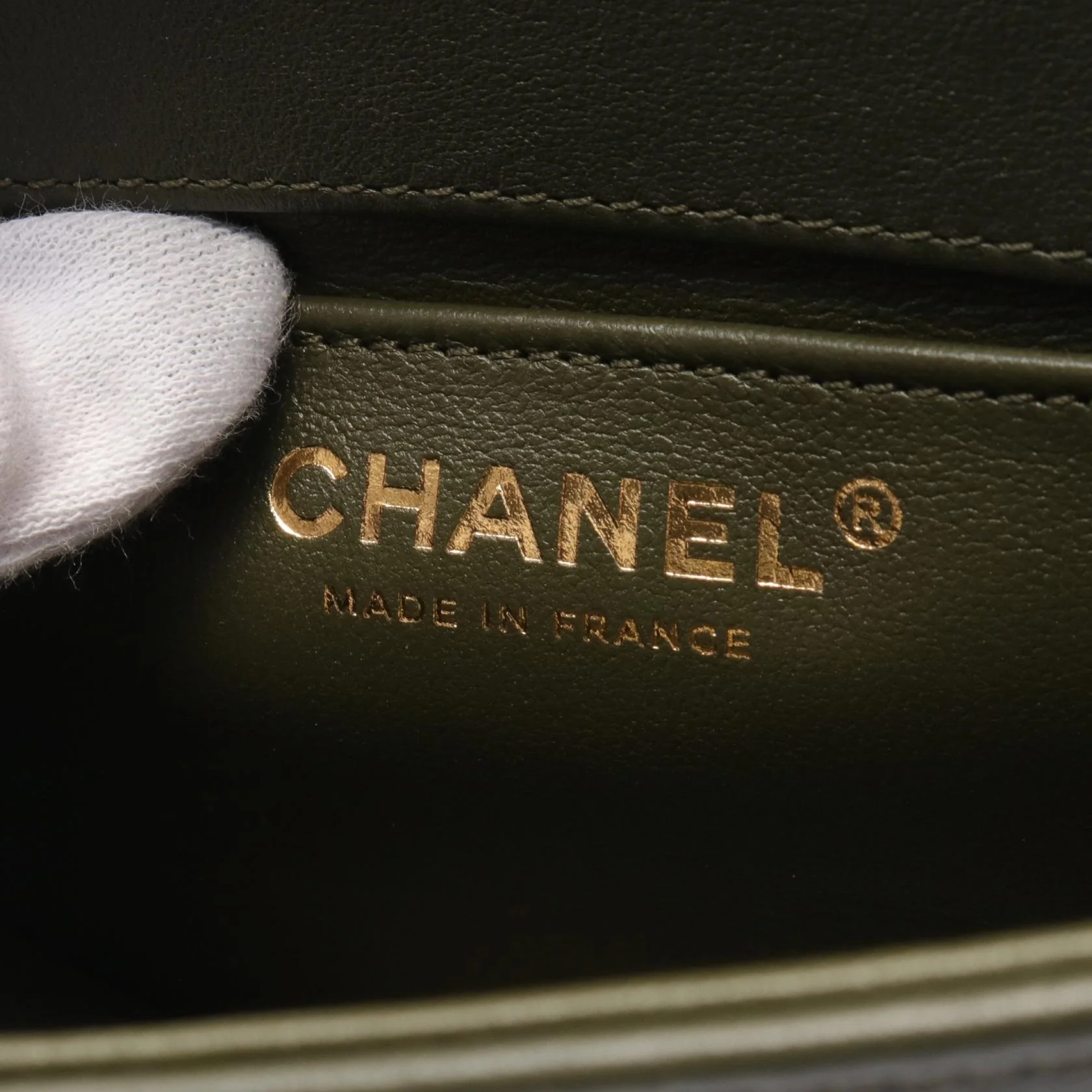 Chanel Boy Small Leather Shoulder Bag Khaki