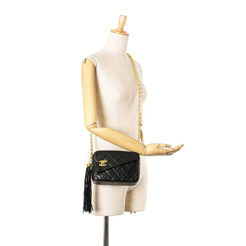 Chanel Lambskin Matelasse Fringe Shoulder Bag