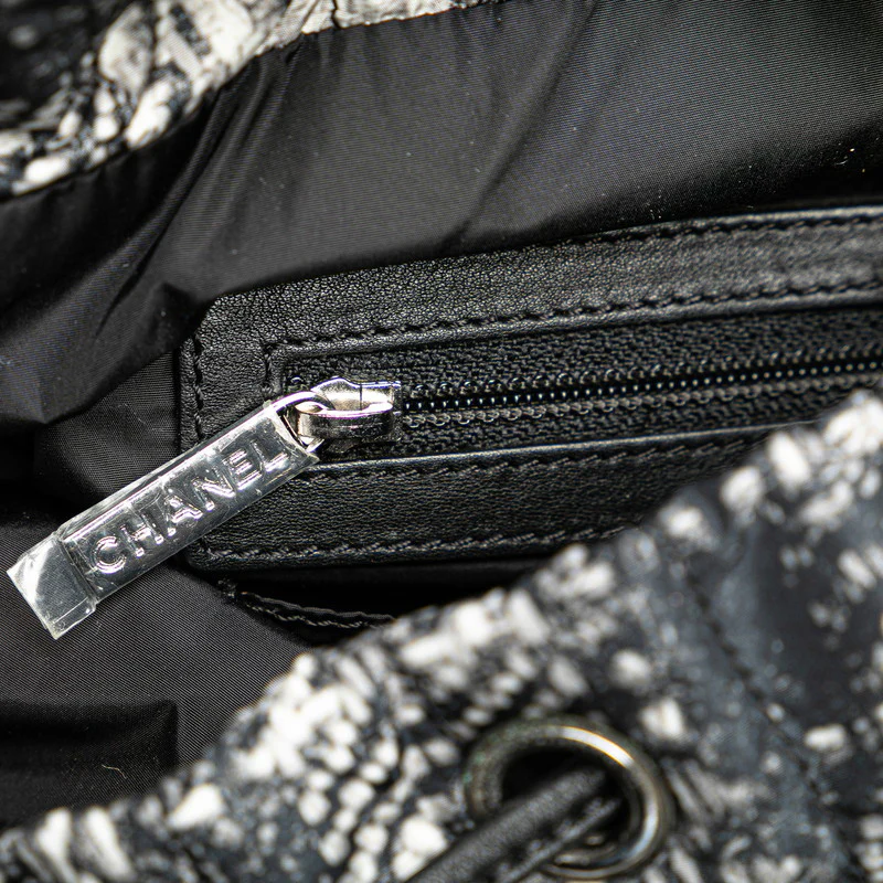Chanel Nylon Leather Tweed Print Backpack