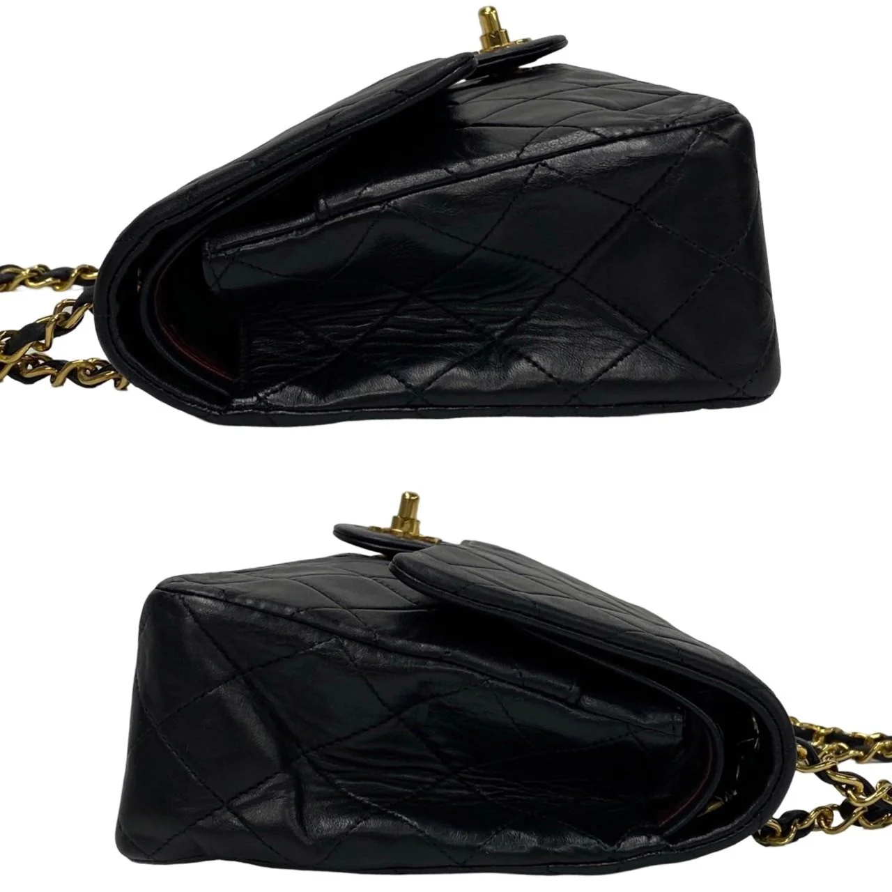Chanel Lambskin W Flap Matelasse Shoulder Bag