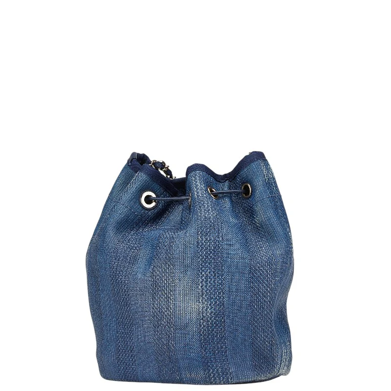 Chanel Straw Leather Deauville Chain Shoulder Bag