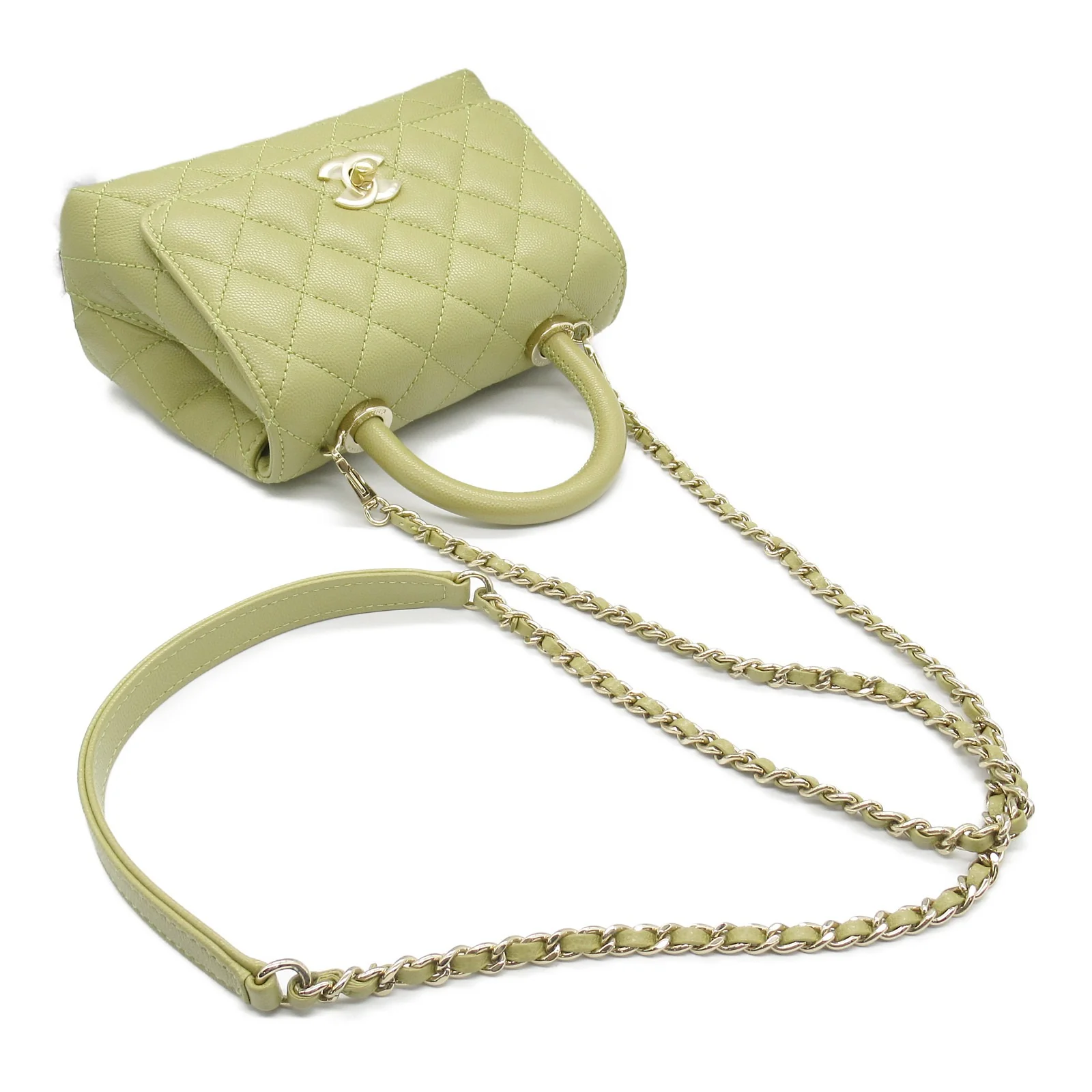Chanel Caviar Skin Coco Handle Shoulder Bag