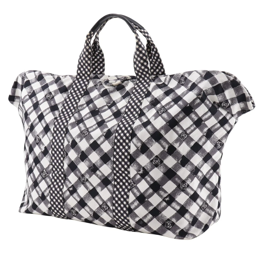 Chanel Gingham Check Canvas Tote Bag