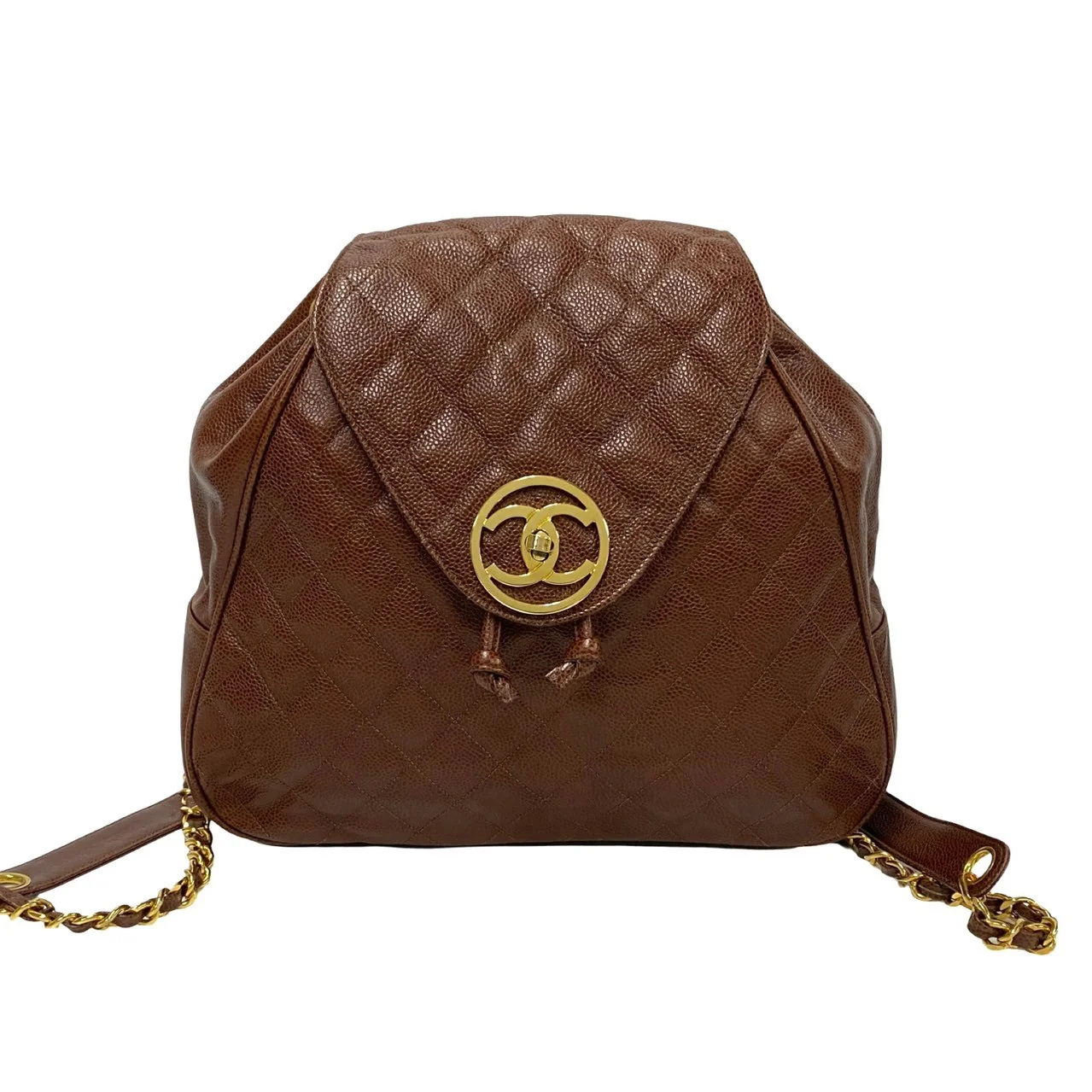 Chanel Caviar Leather Backpack Brown