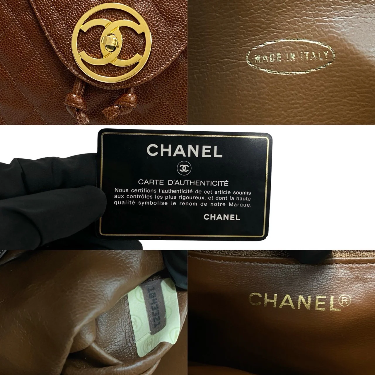 Chanel Caviar Leather Backpack Brown