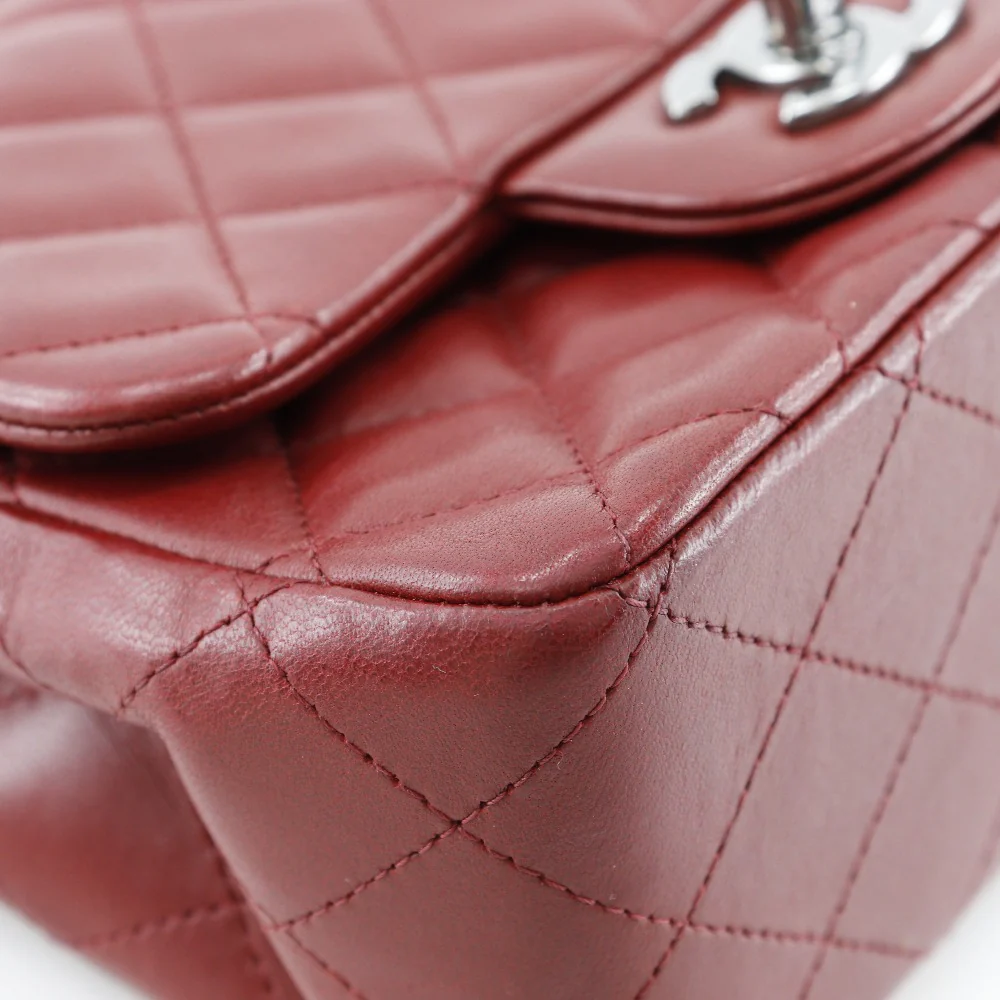 Chanel Lambskin Mini Chain Shoulder Bag Red