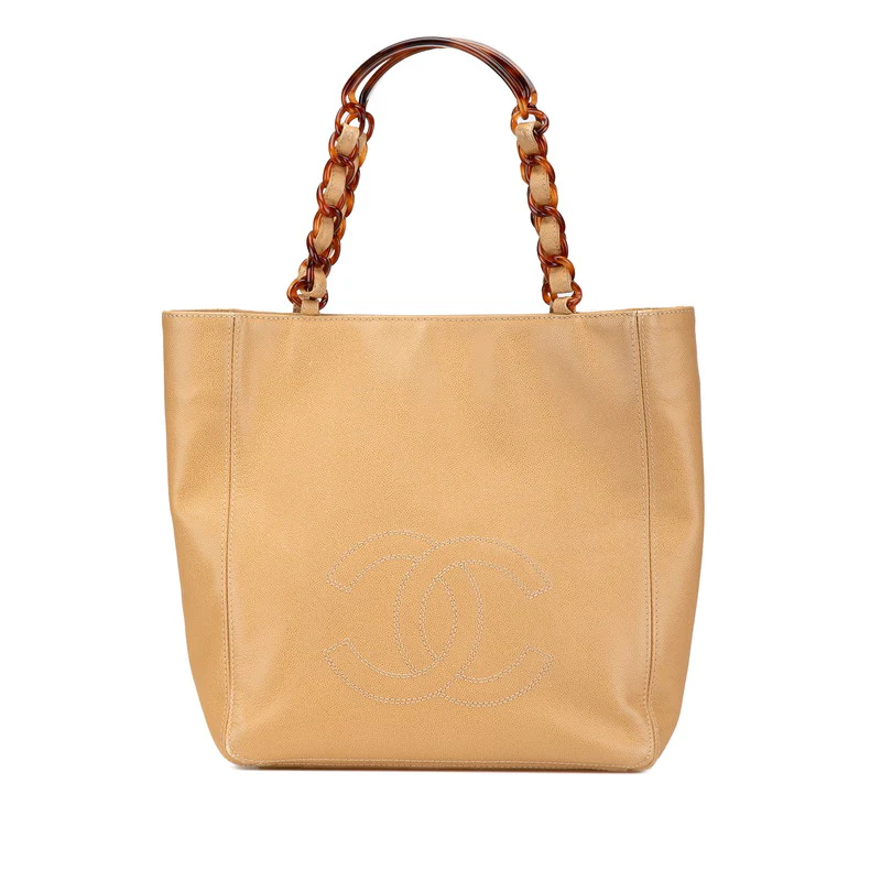 Chanel Caviar Skin Chain Tote Bag
