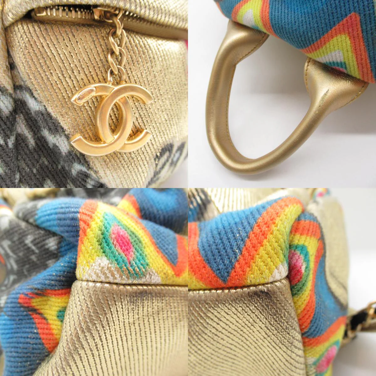 Chanel Chain Backpack PVC Canvas Leather
