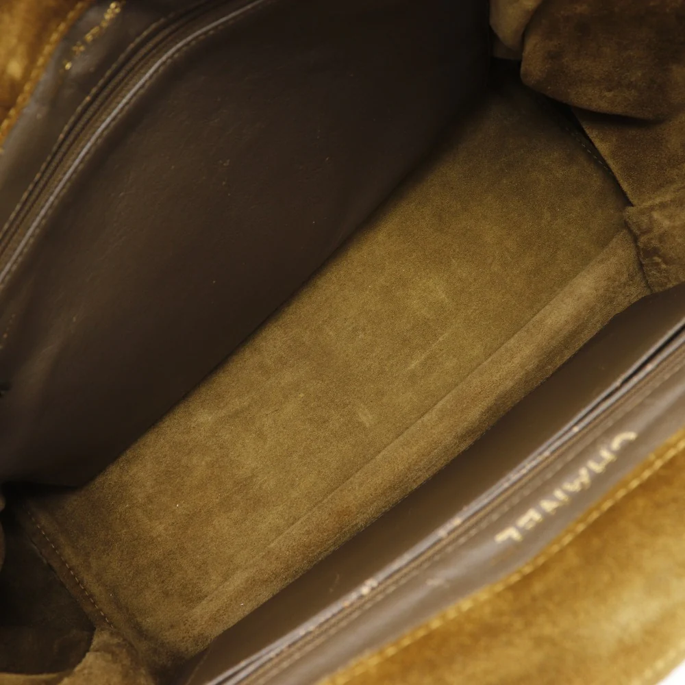 Chanel Suede Handle Logo Tote Bag