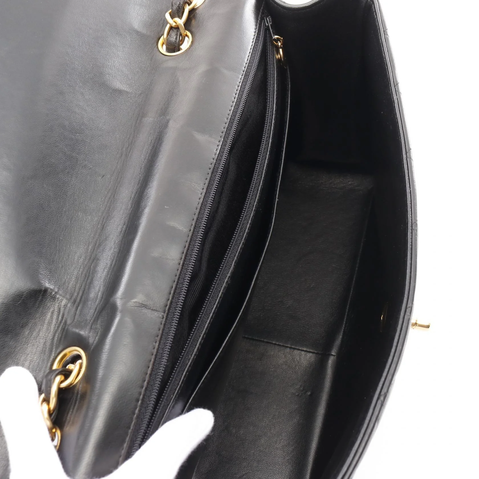Chanel Lambskin Single Flap Shoulder Bag