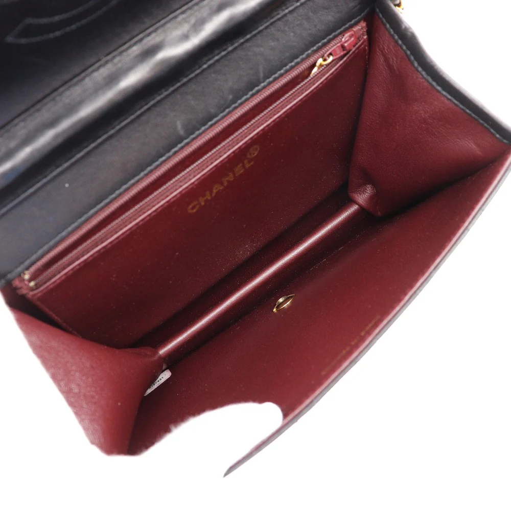 Chanel Lambskin Chain Shoulder Bag Black