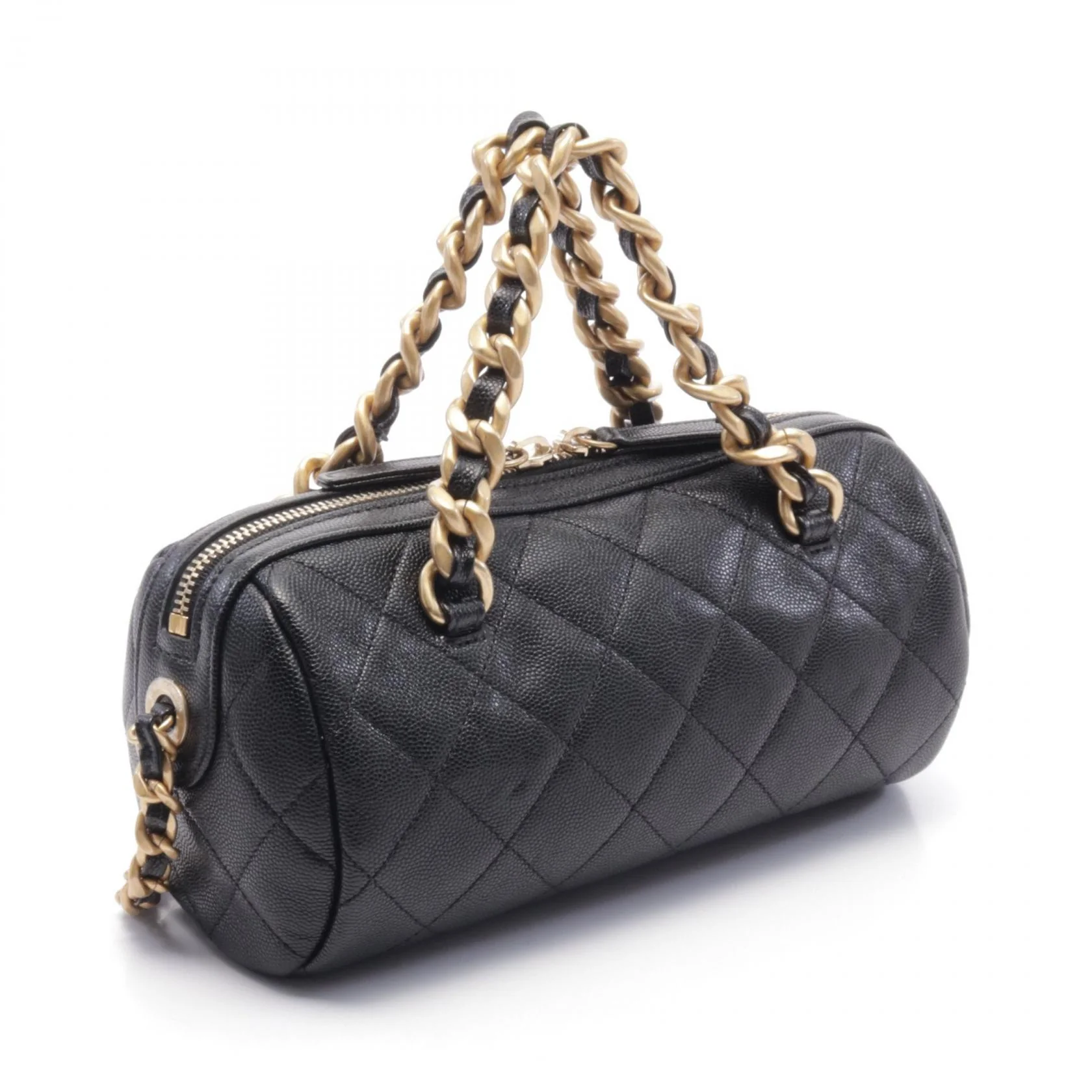 Chanel Matelasse Bowling Shoulder Bag Black