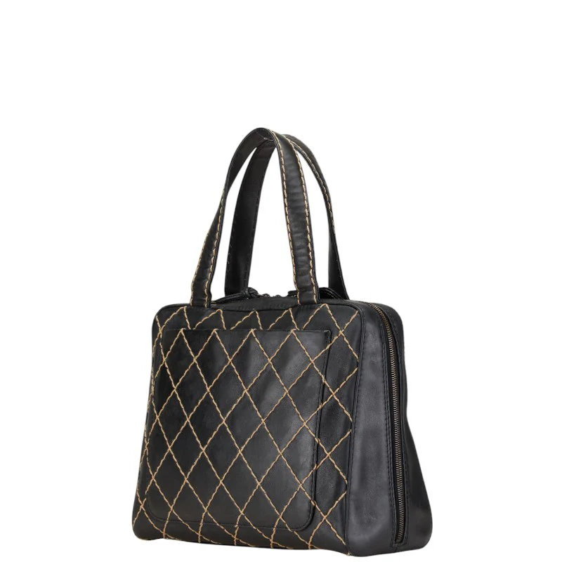 Chanel Wild Stitch Coco Mark Handbag Black